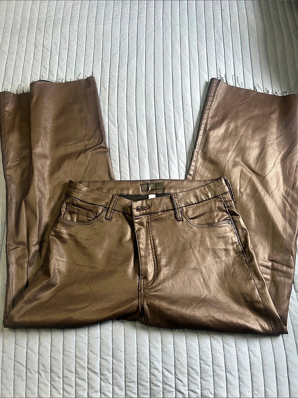 Kut cropped coated wide leg